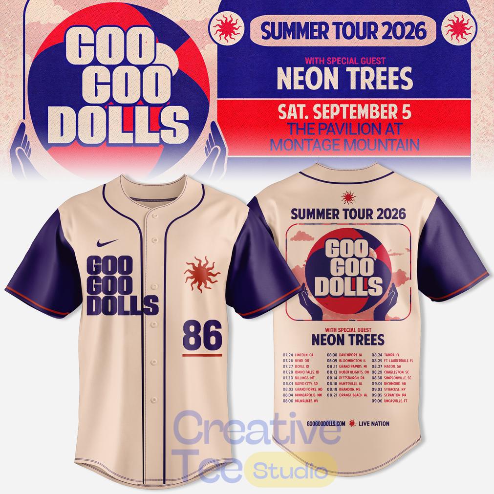 Goo Goo Dolls Summer 2026 Tour Limited Baseball Jersey
