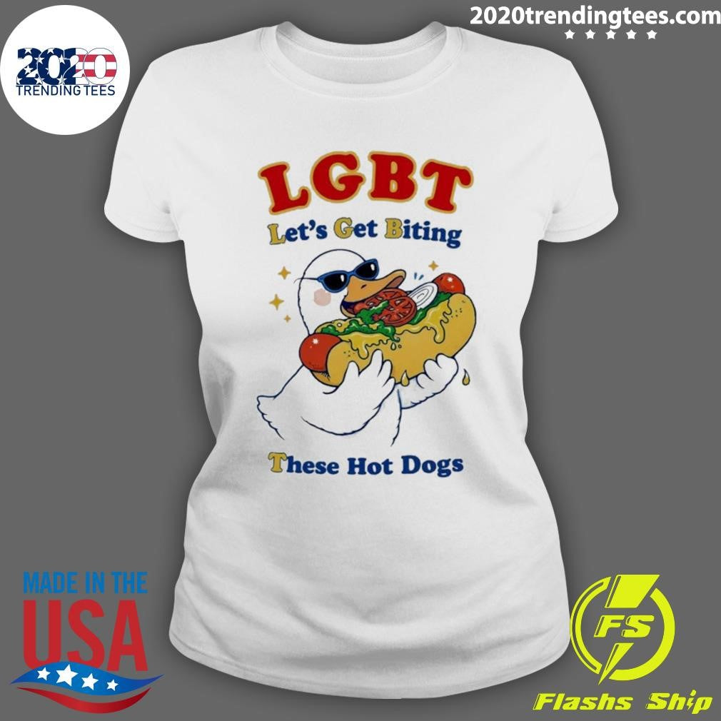 Goose Hot Dog Lgbt Let’s Get Biting These Hot Dogs Shirt