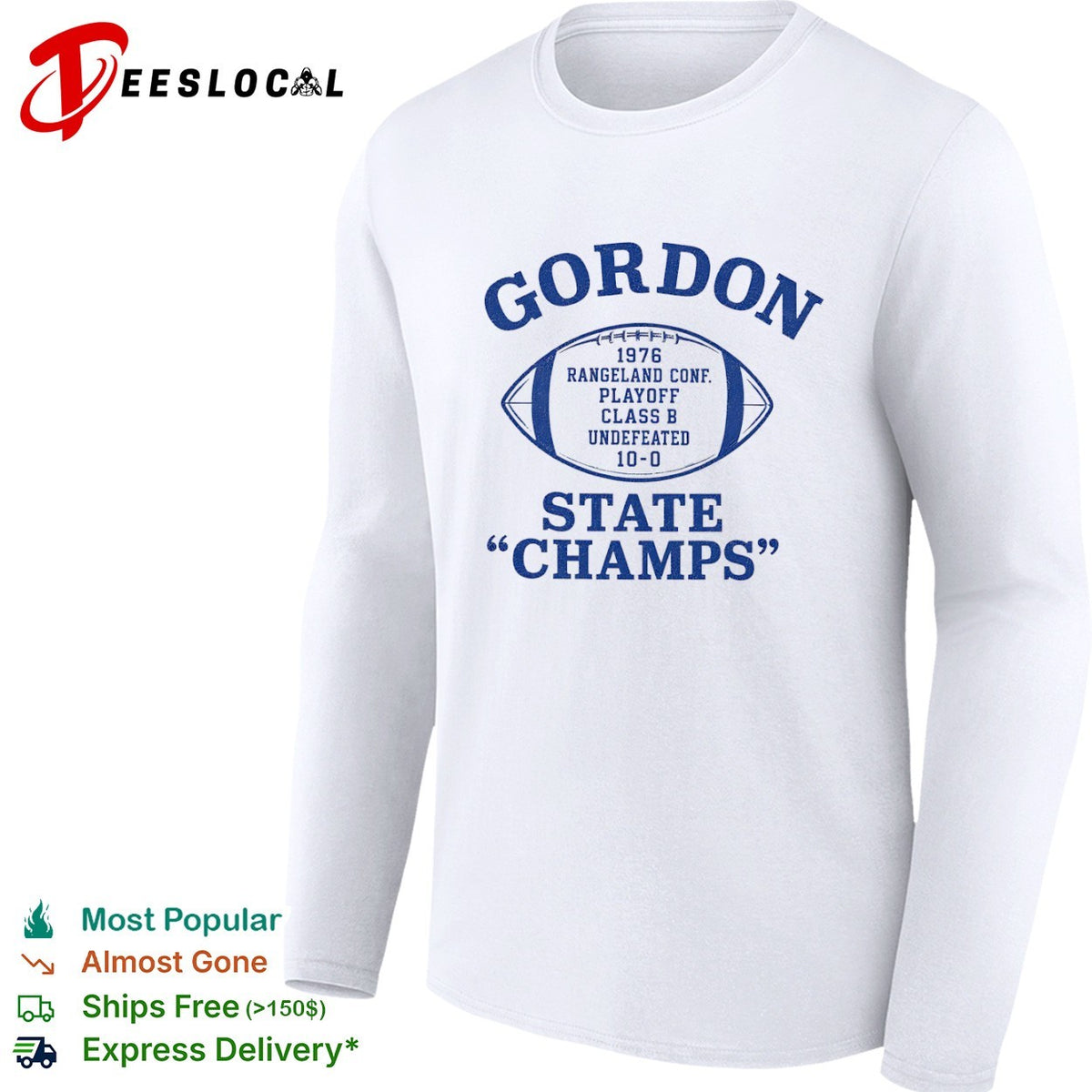 Gordon 1976 Rangeland Conf Playoff Class B Undefeated 10-0 State Champs football shirt
