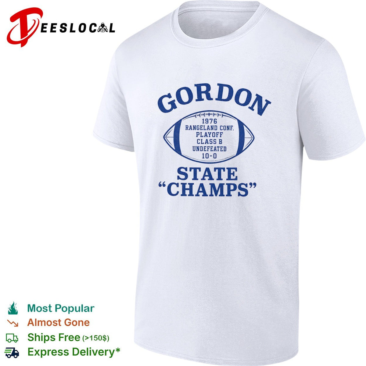 Gordon 1976 Rangeland Conf Playoff Class B Undefeated 10-0 State Champs football shirt