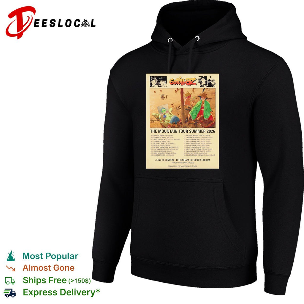 Gorillaz The Mountain Tour Summer 2026 Europe And UK Schedule Dates shirt