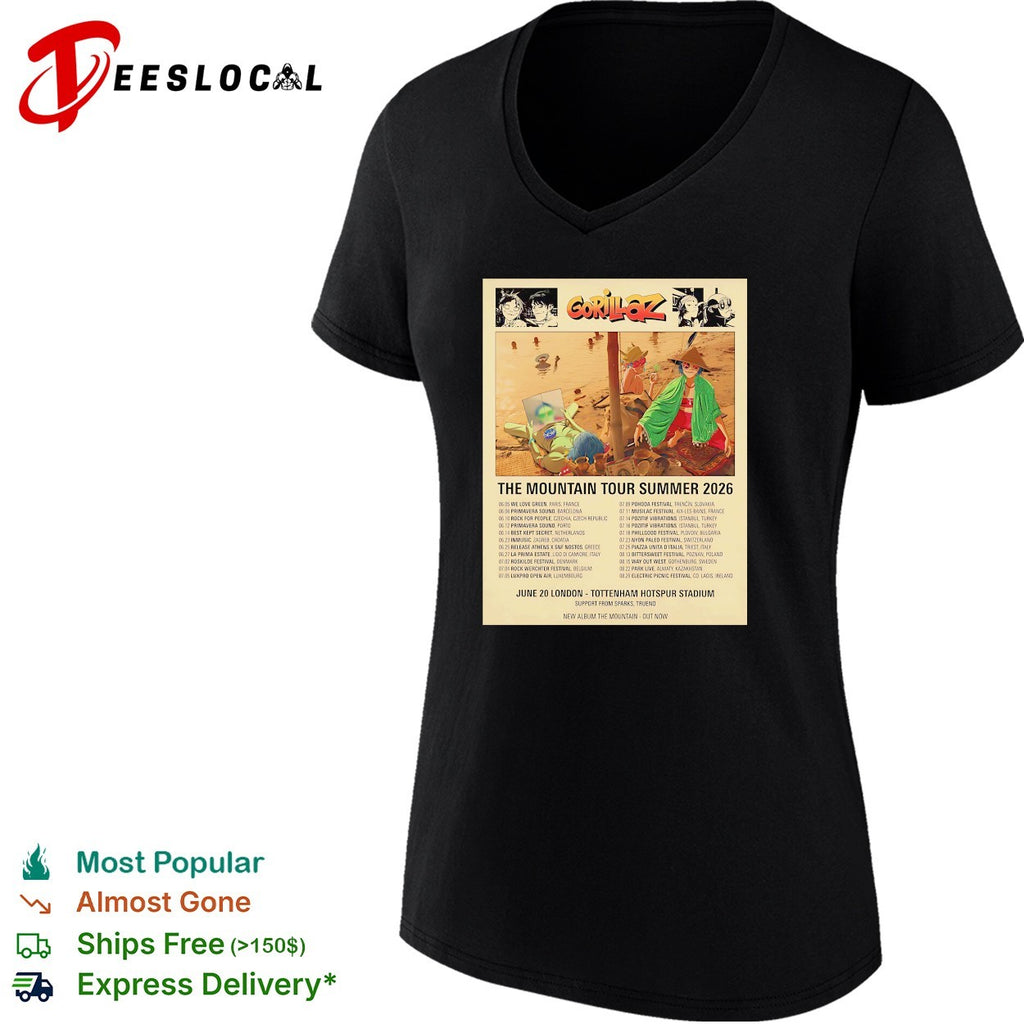 Gorillaz The Mountain Tour Summer 2026 Europe And UK Schedule Dates shirt
