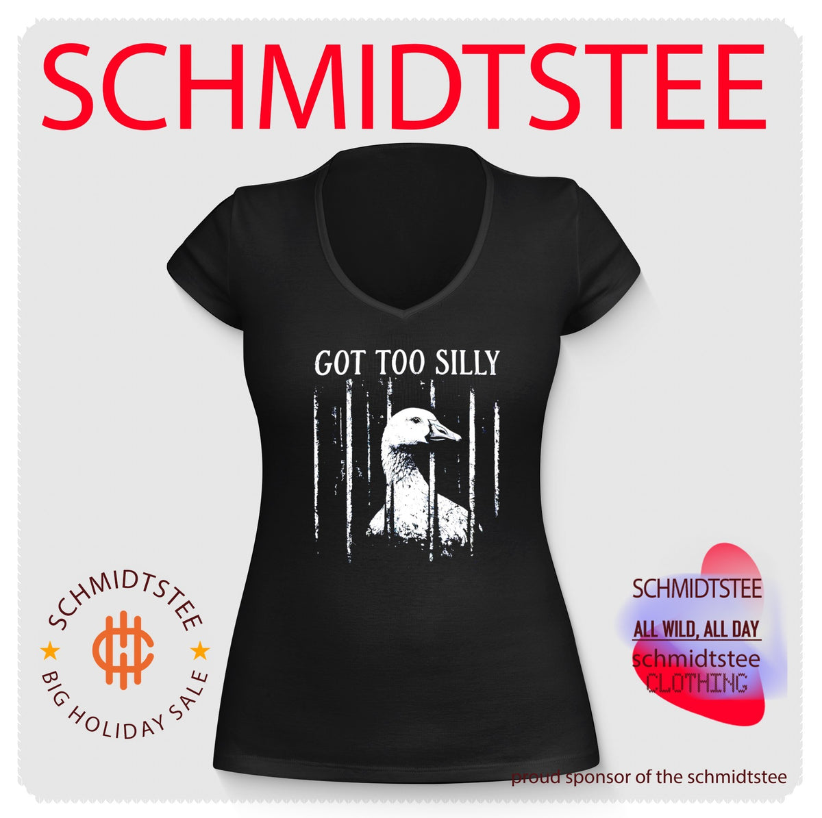 Got too silly duck in cell illustrated shirt