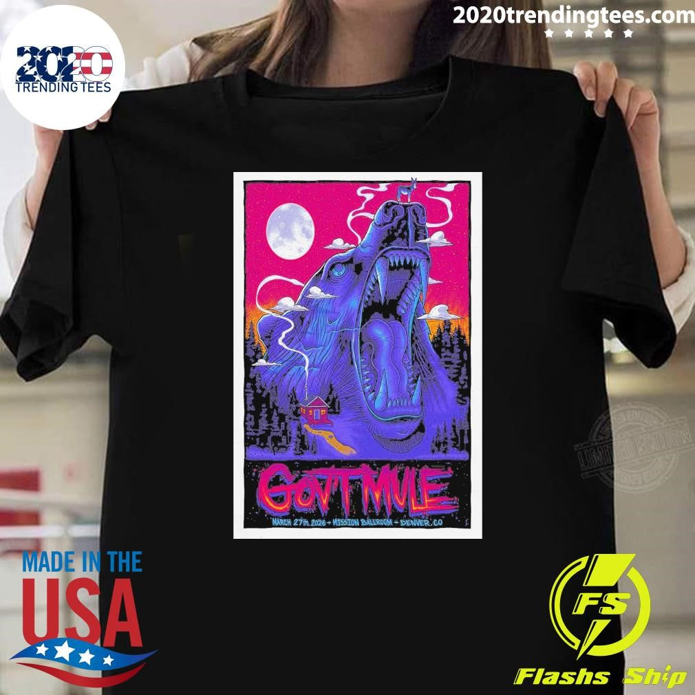 Gov’t Mule March 27th 2026 Mission Ballroom Denver. Co Shirt