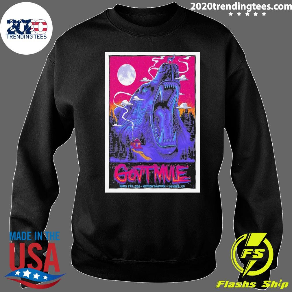 Gov’t Mule March 27th 2026 Mission Ballroom Denver. Co Shirt