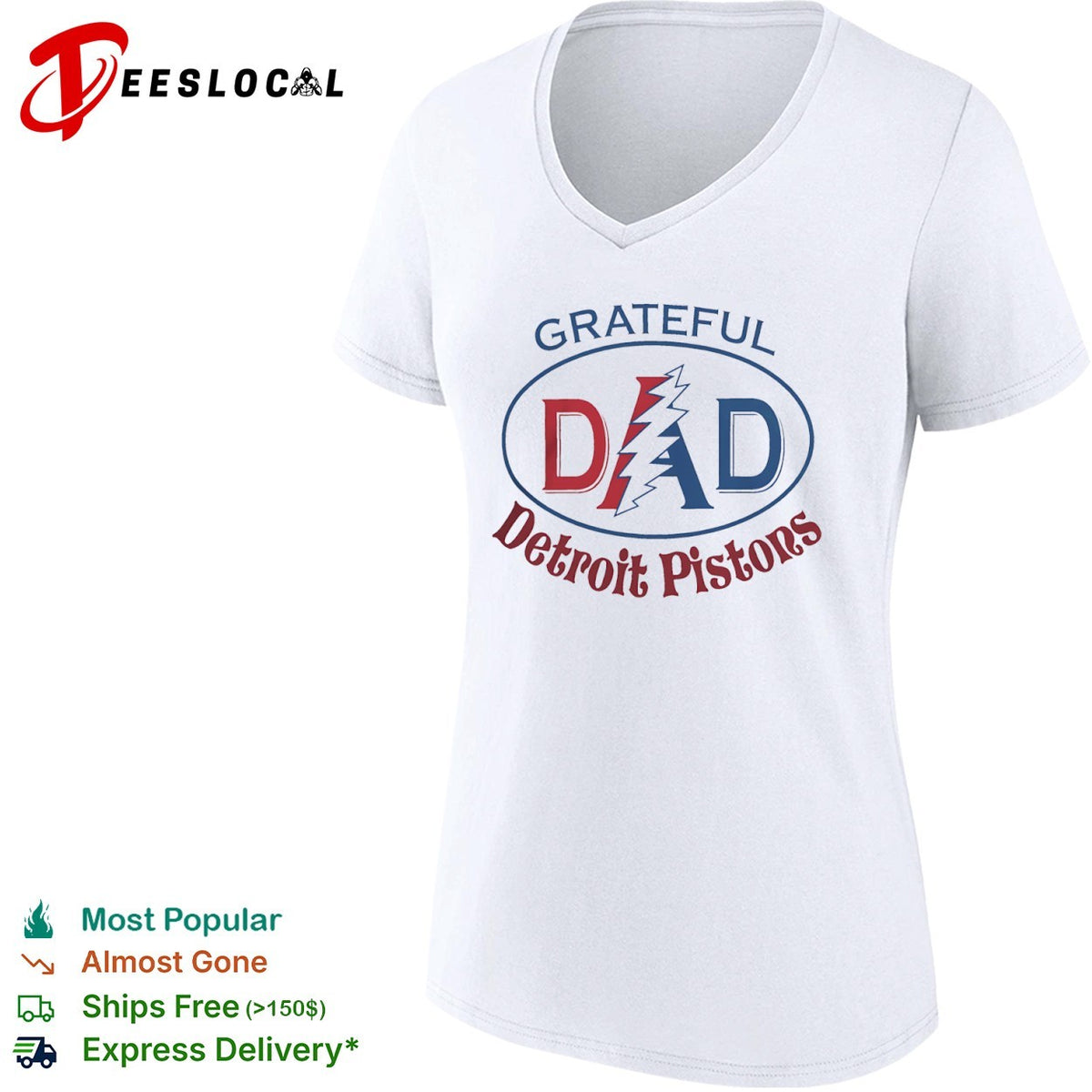 Grateful Dad Detroit Pistons x Grateful Dead shirt