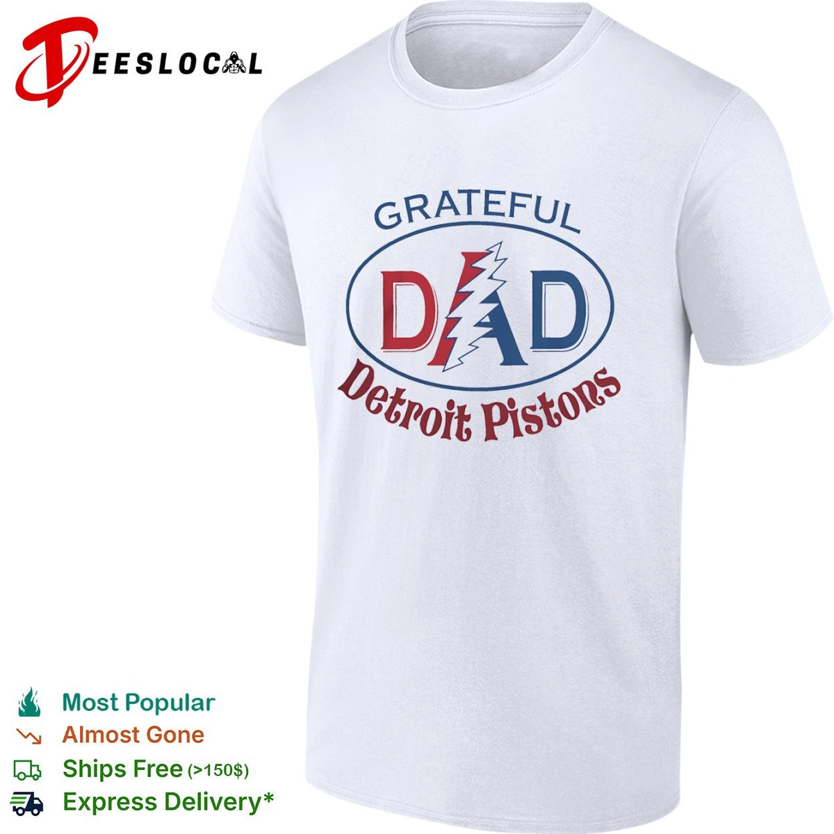 Grateful Dad Detroit Pistons x Grateful Dead shirt