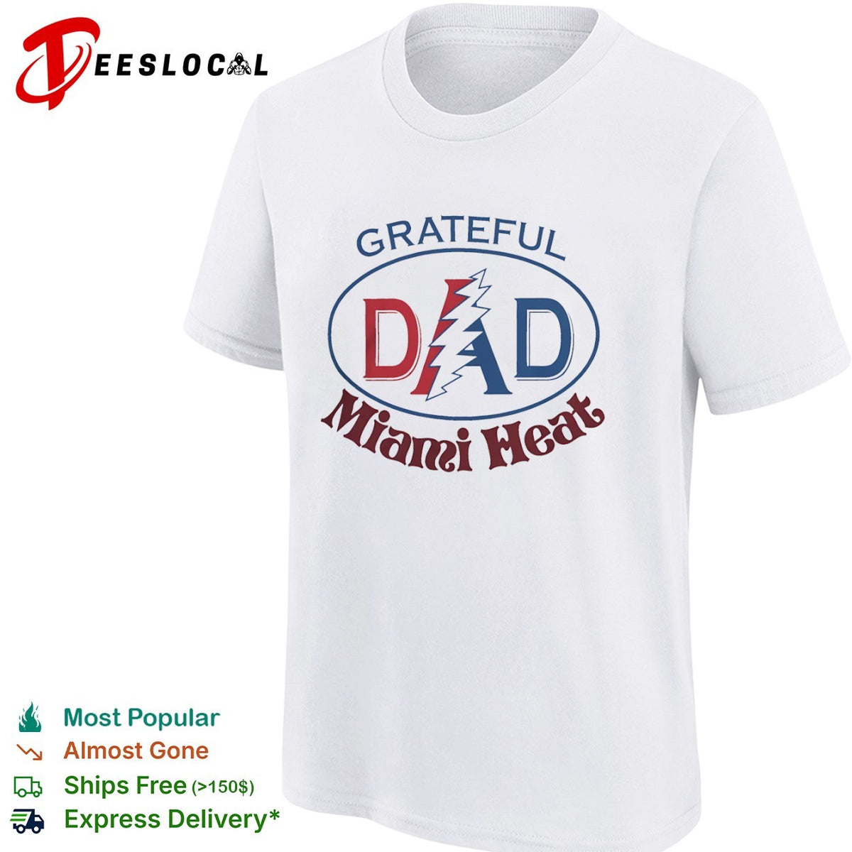 Grateful Dad Miami Heat x Grateful Dead Shirt