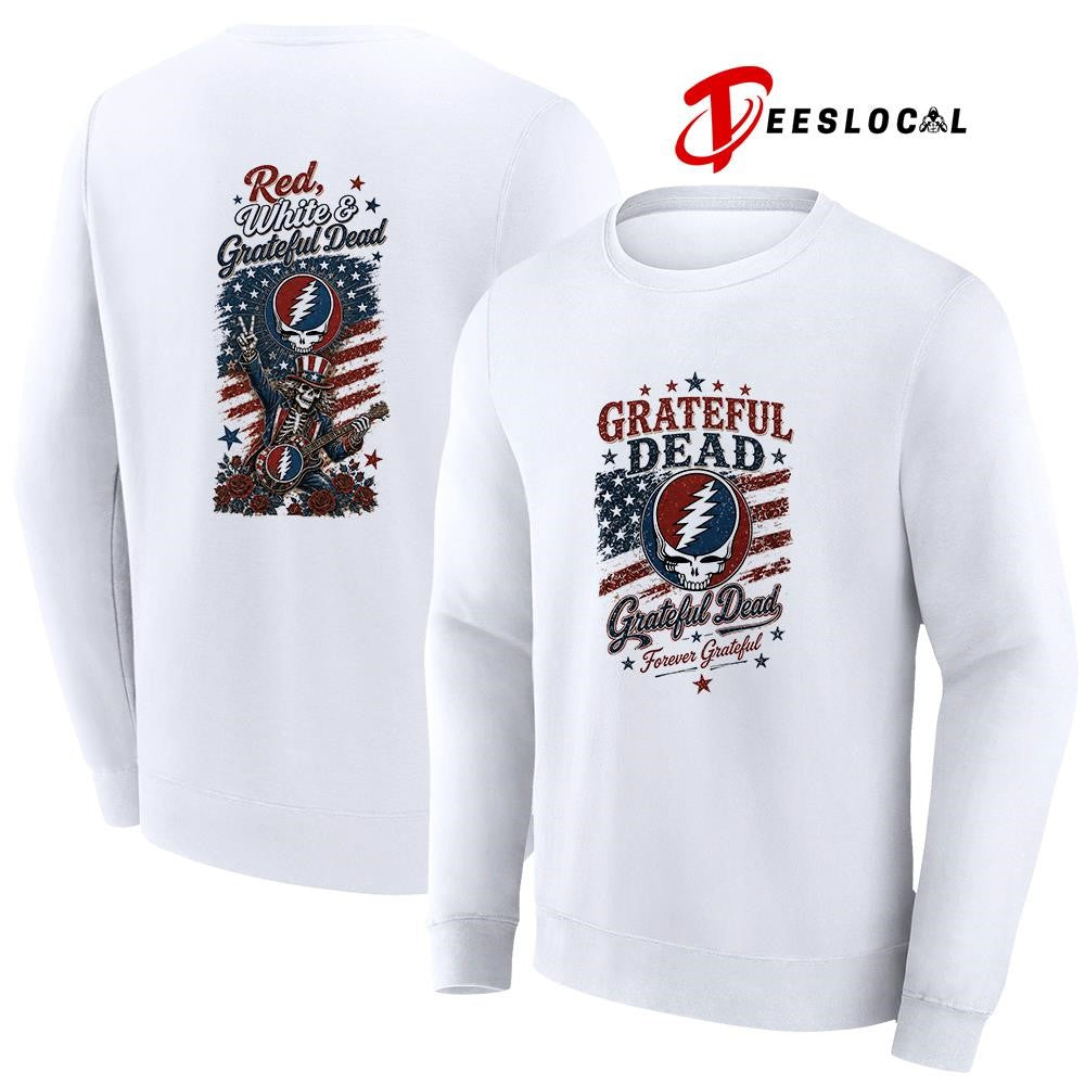 Grateful Dead 250th anniversary red white and Grateful Dead mascot shirt