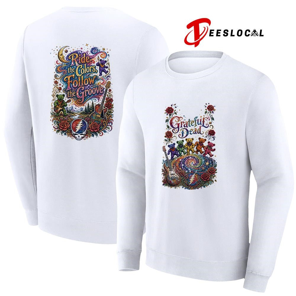 Grateful Dead ride the colors follow the groove graphic shirt