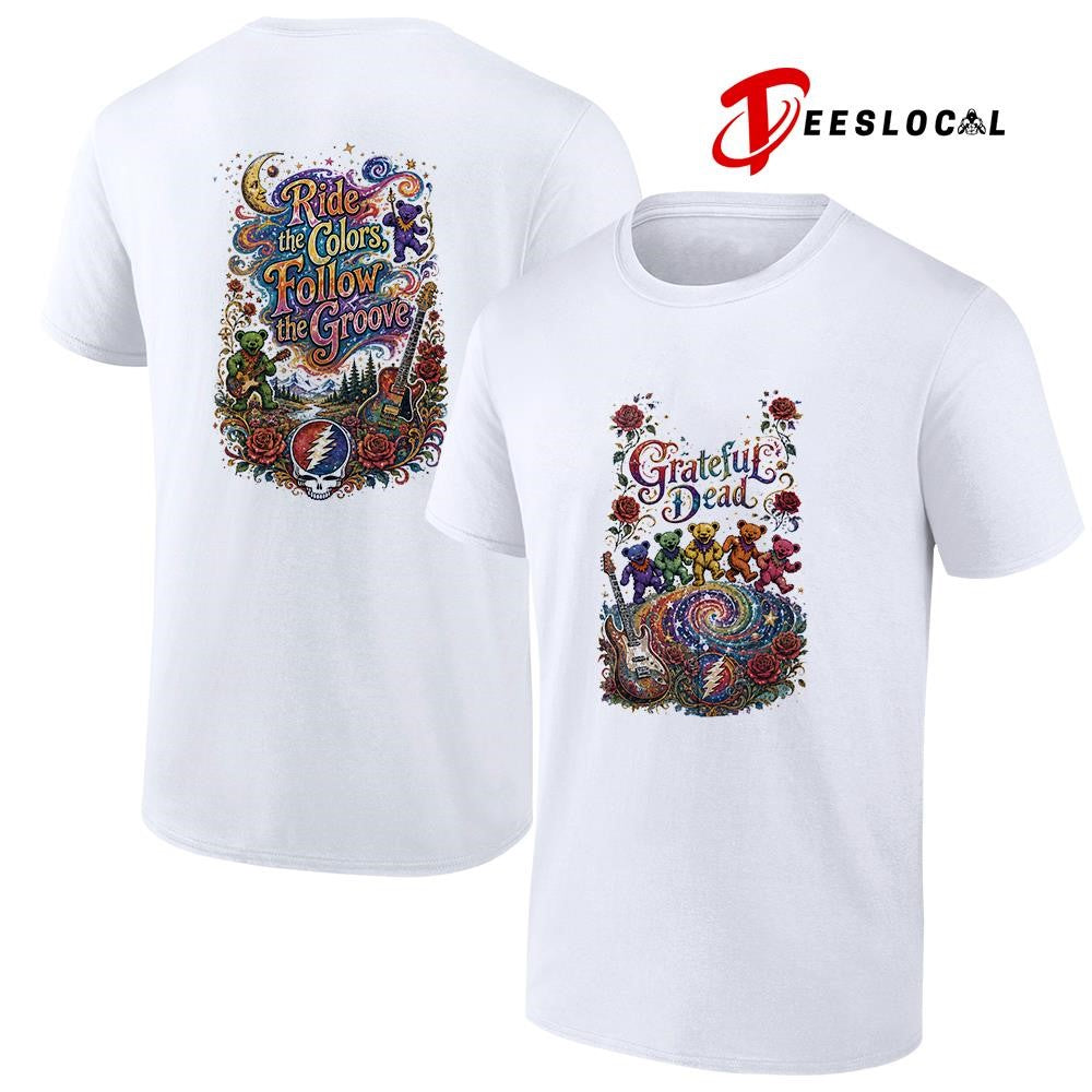 Grateful Dead ride the colors follow the groove graphic shirt