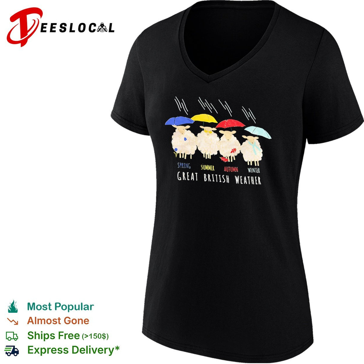 Great British Weather Sheep Spring Summer Autumn Winter Shirt