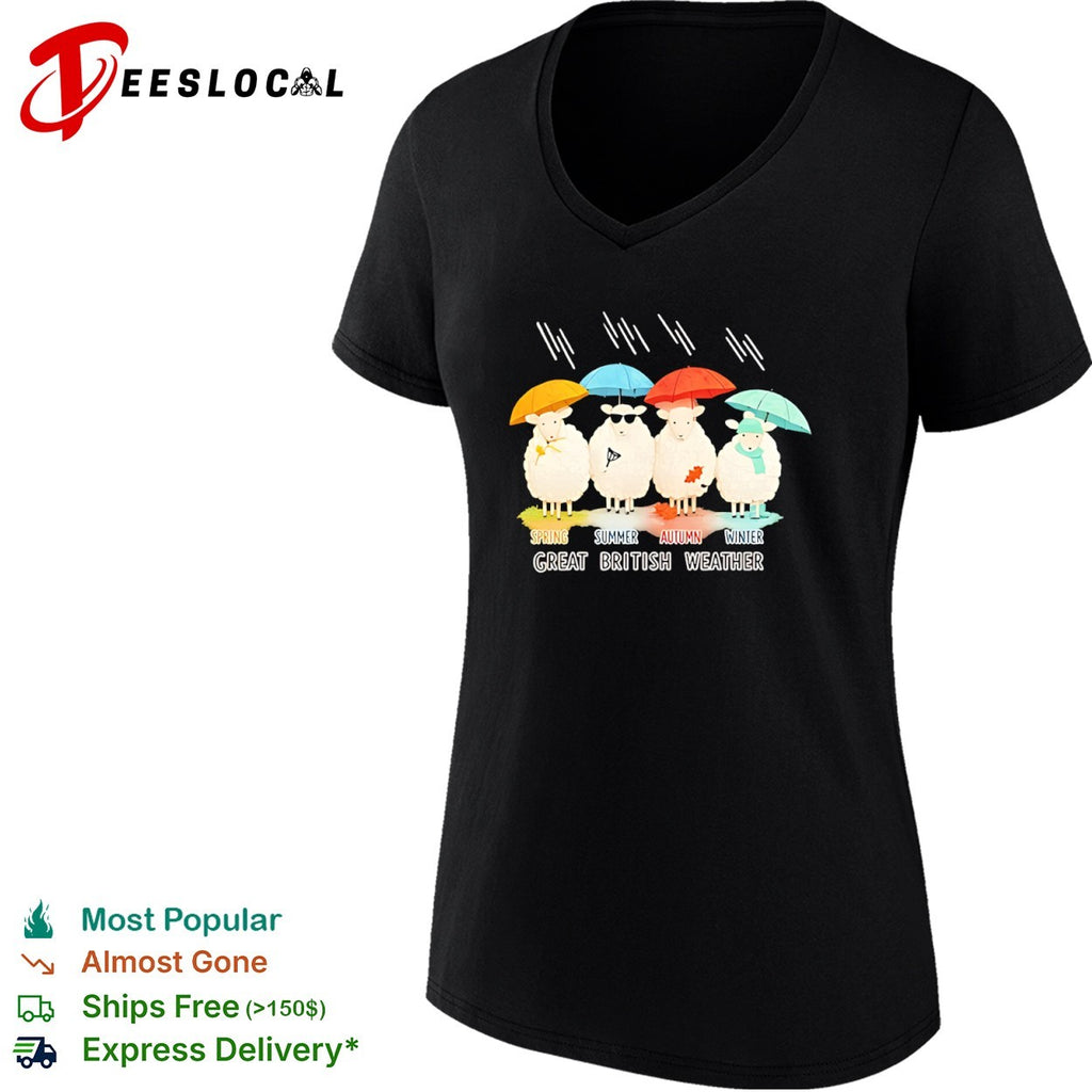 Great British Weather Spring Summer Autumn Winter Sheep shirt