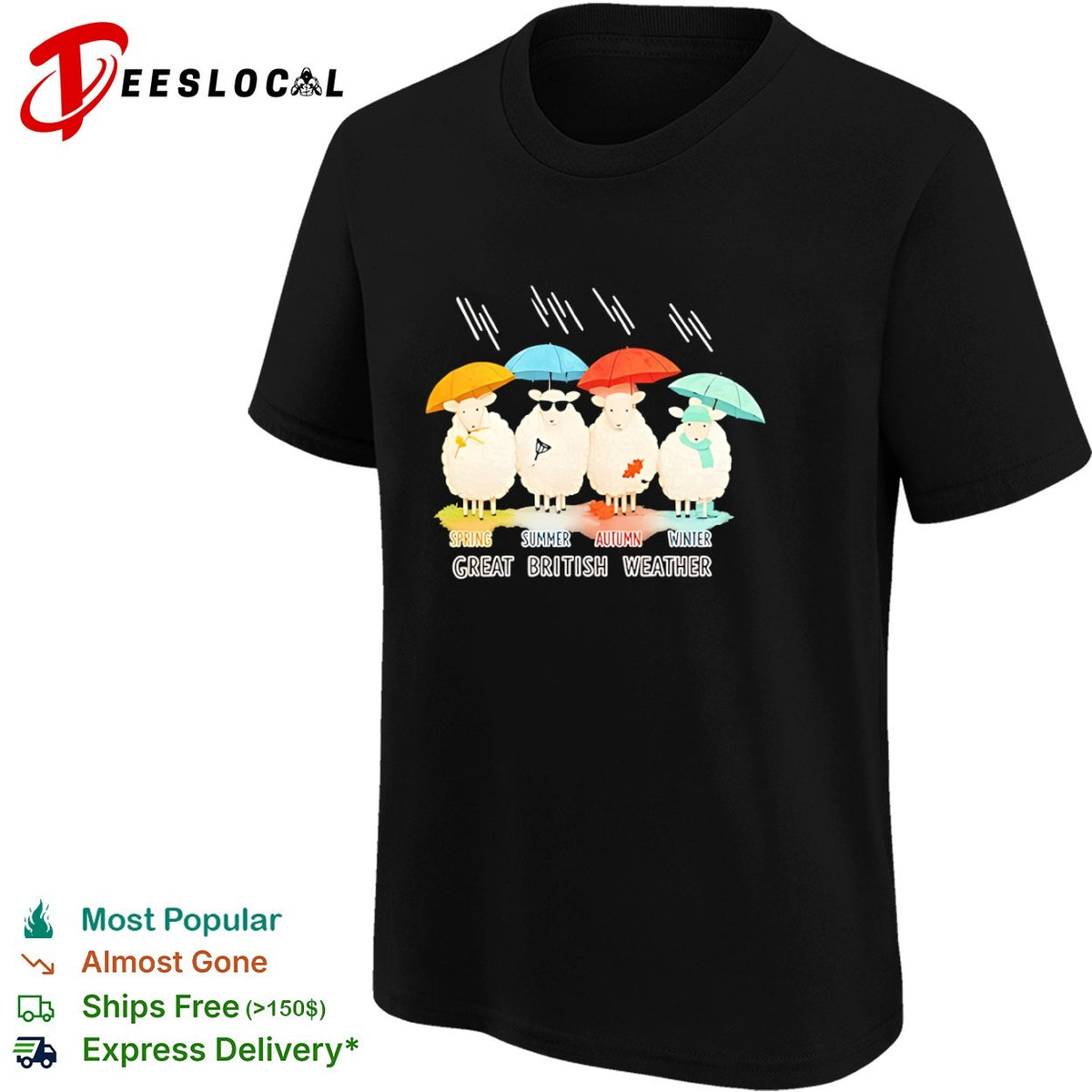 Great British Weather Spring Summer Autumn Winter Sheep shirt