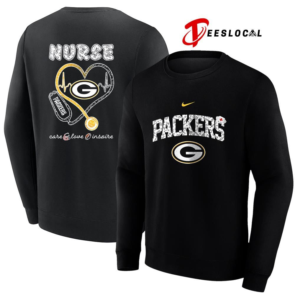 Green Bay Packers x Nurse care love inspire logo shirt