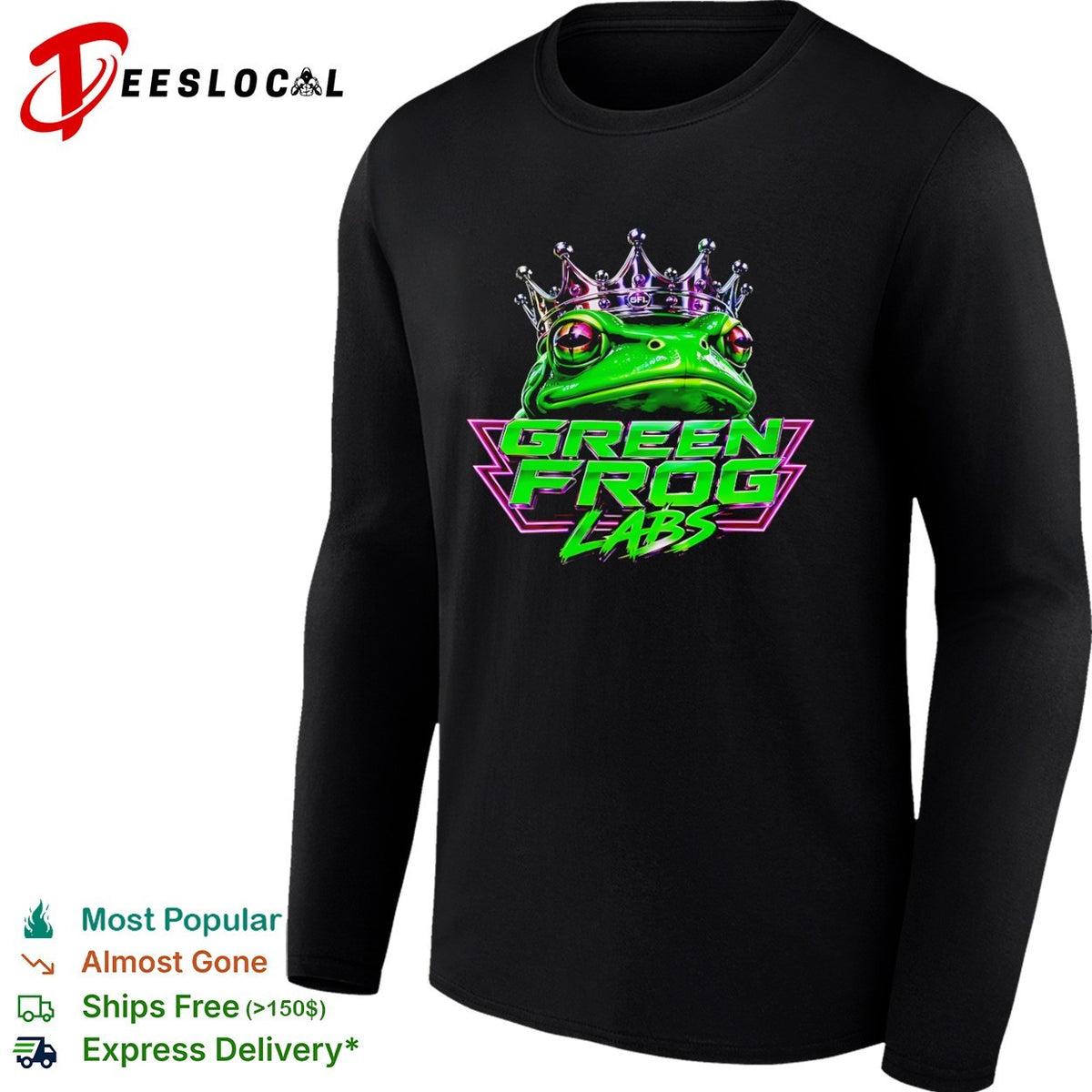 Green Frog Labs crown graphic logo shirt