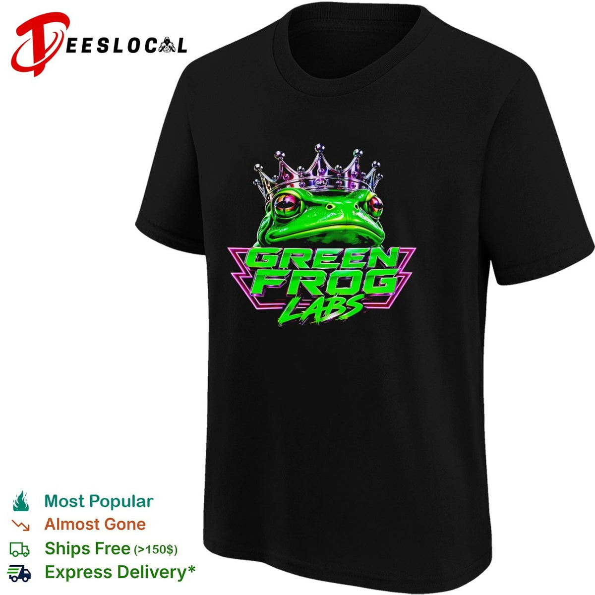 Green Frog Labs crown graphic logo shirt