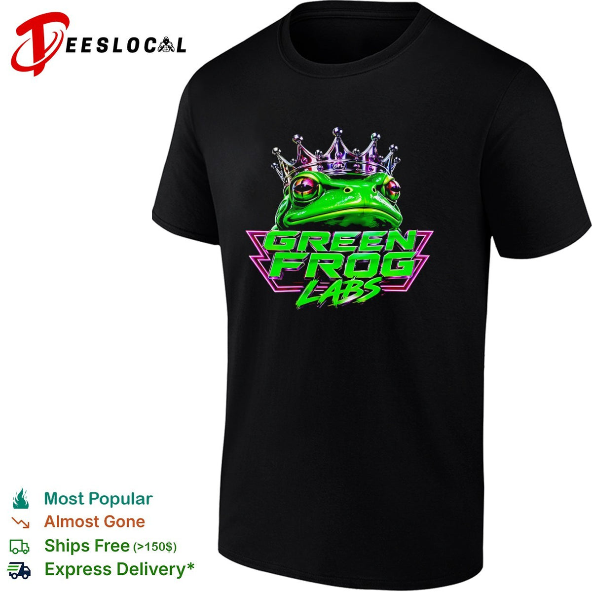 Green Frog Labs crown graphic logo shirt