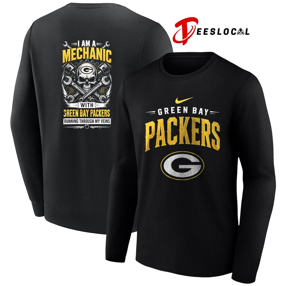 GreenBayPackersIamamechanicrunningthroughmyveinsskeletonshirt