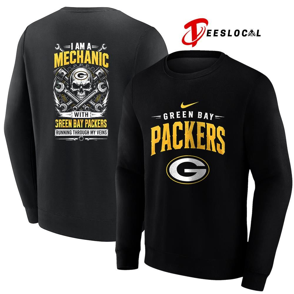 GreenBayPackersIamamechanicrunningthroughmyveinsskeletonshirt