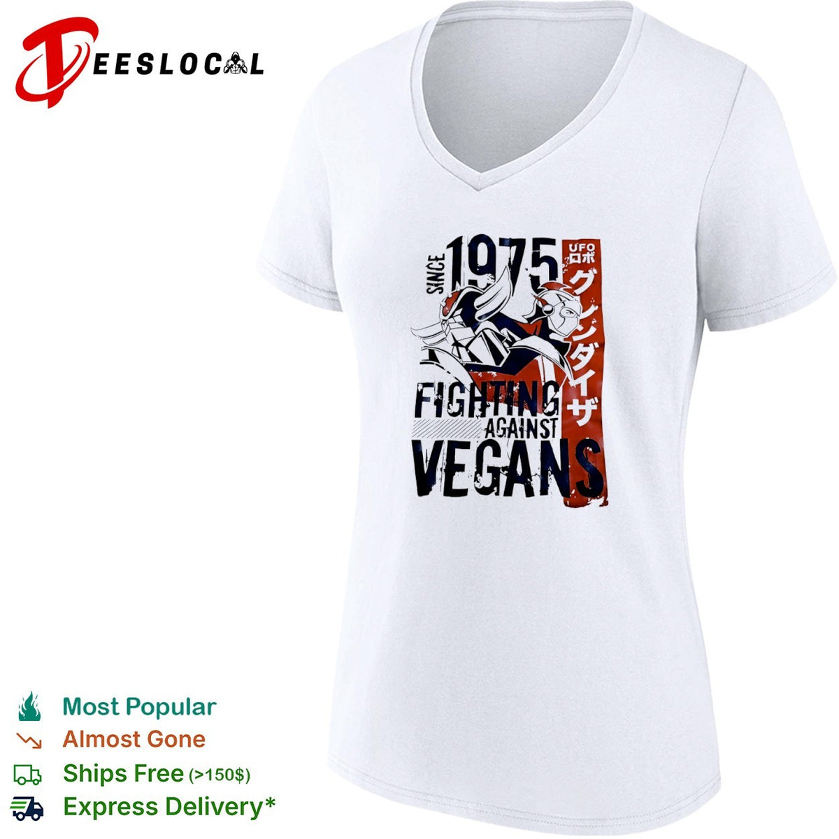 Grendizer UFO Robo Since 1975 Fighting Against Vegans Anime Action Sci Fi shirt