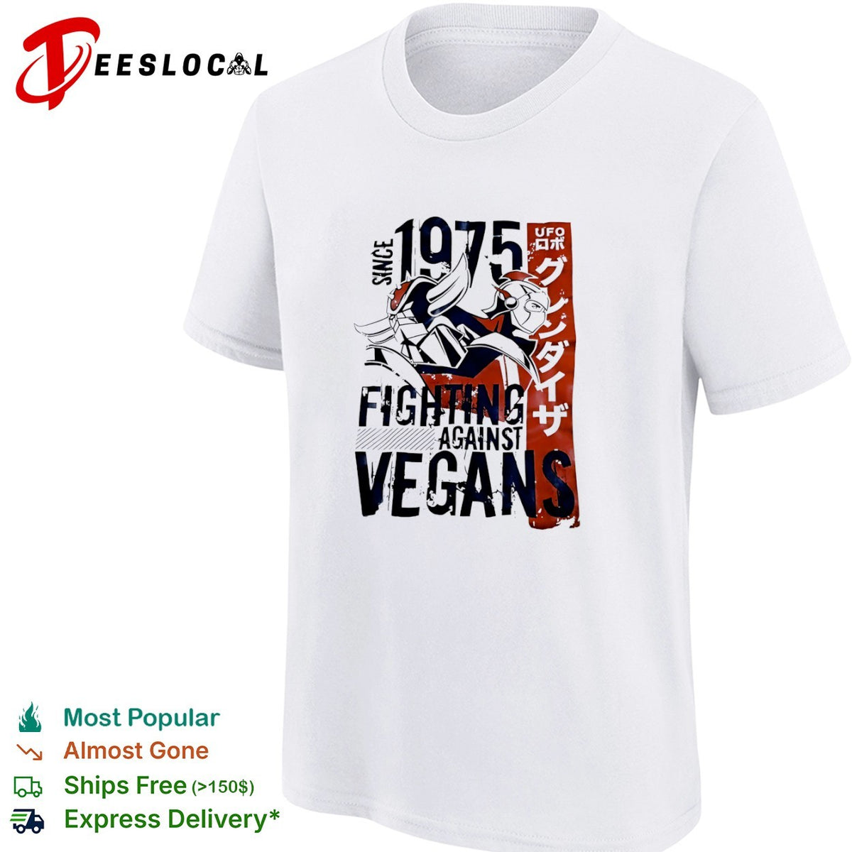 Grendizer UFO Robo Since 1975 Fighting Against Vegans Anime Action Sci Fi shirt