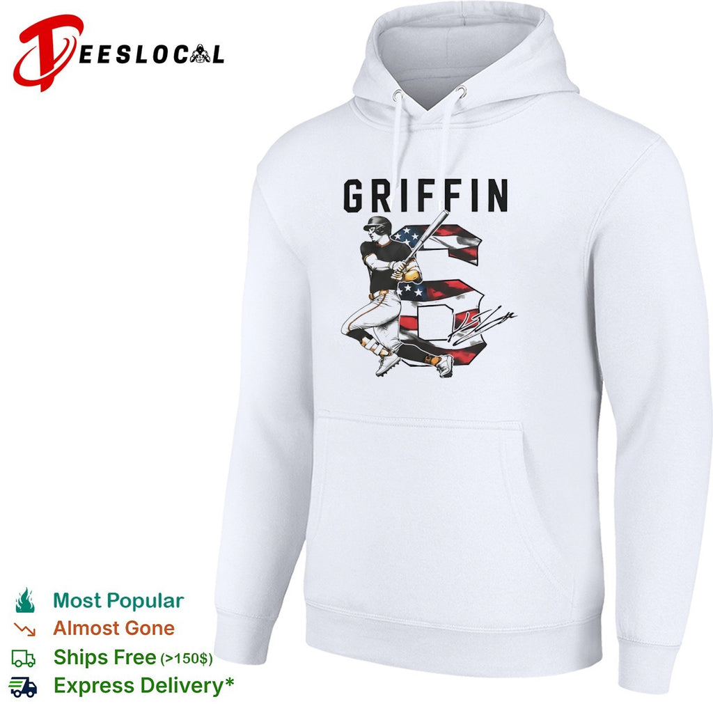 Griffin Tucker Atlanta Braves MLB Player Signature American Flag Baseball shirt