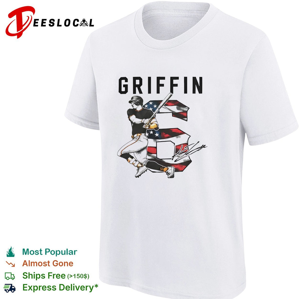 Griffin Tucker Atlanta Braves MLB Player Signature American Flag Baseball shirt