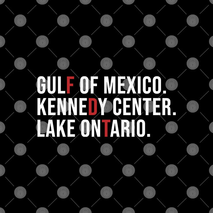 Gulf Of Mexico Kennedy Center Lake Ontario Subtle FDT Political Protest Shirt