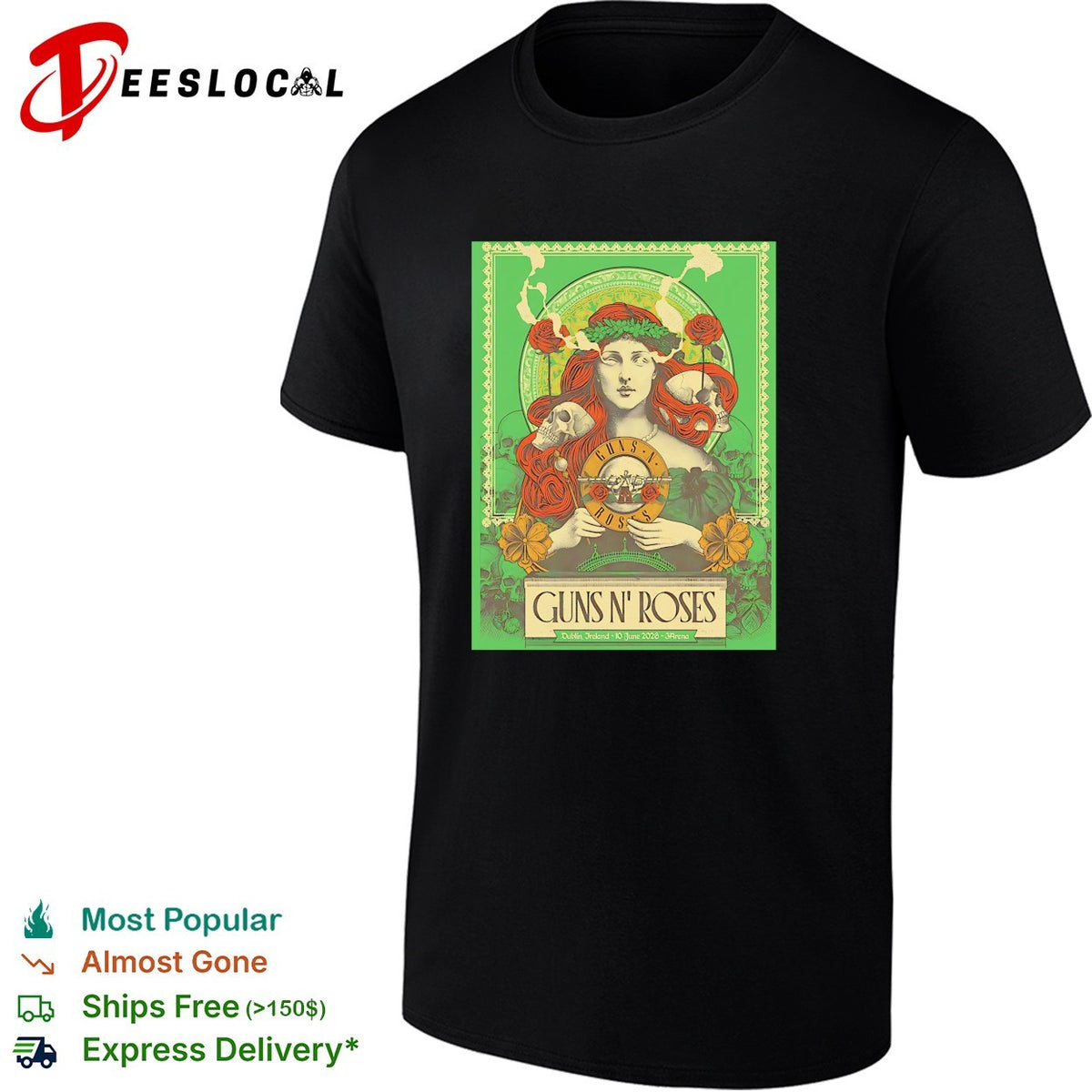 Guns N Roses Dublin Ireland 2026 Event At 3Arena On 10 June 2026 shirt