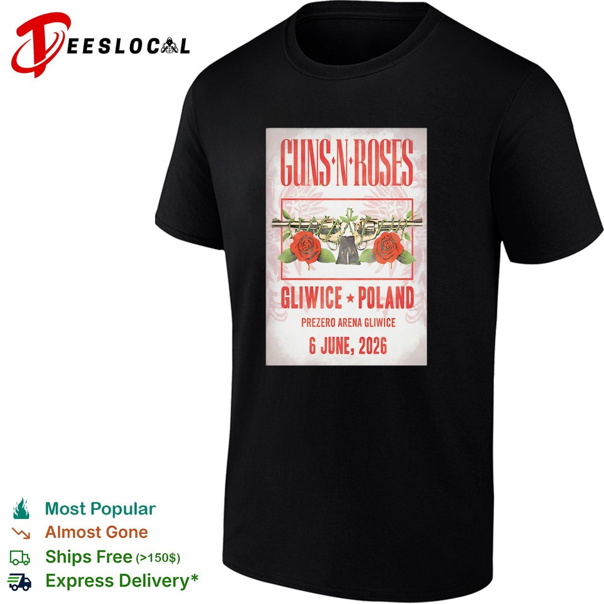 Guns N Roses Gliwice Poland Prezero Arena Gliwice 6 June 2026 concert tour shirt