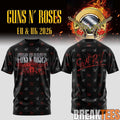 Guns N’ Roses World Tour 2026 Black T-Shirt