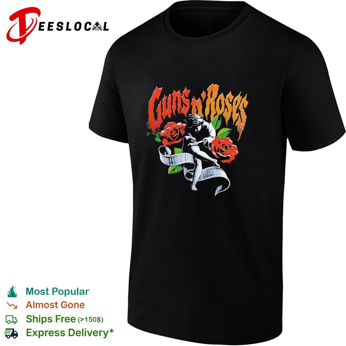 Guns N Roses World Tour 2026 Merch Use Your Illusion art shirt