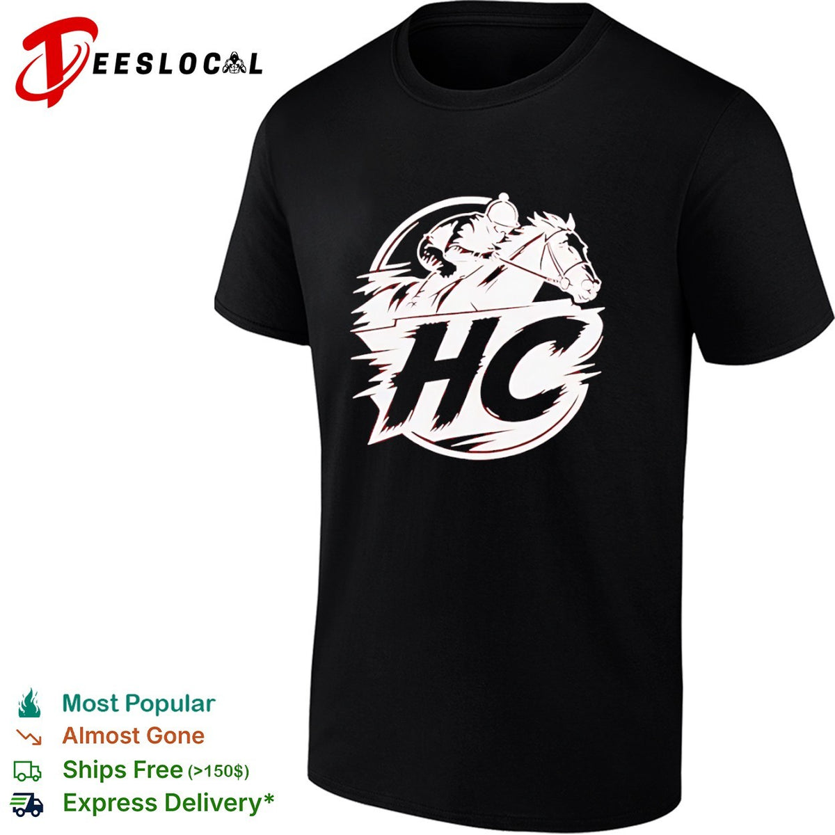 HC Horse Racing Equestrian Sports Mascot Jockey Speed Logo shirt