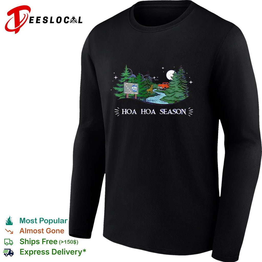 HOA season forest truck moon deer stream night scenic shirt