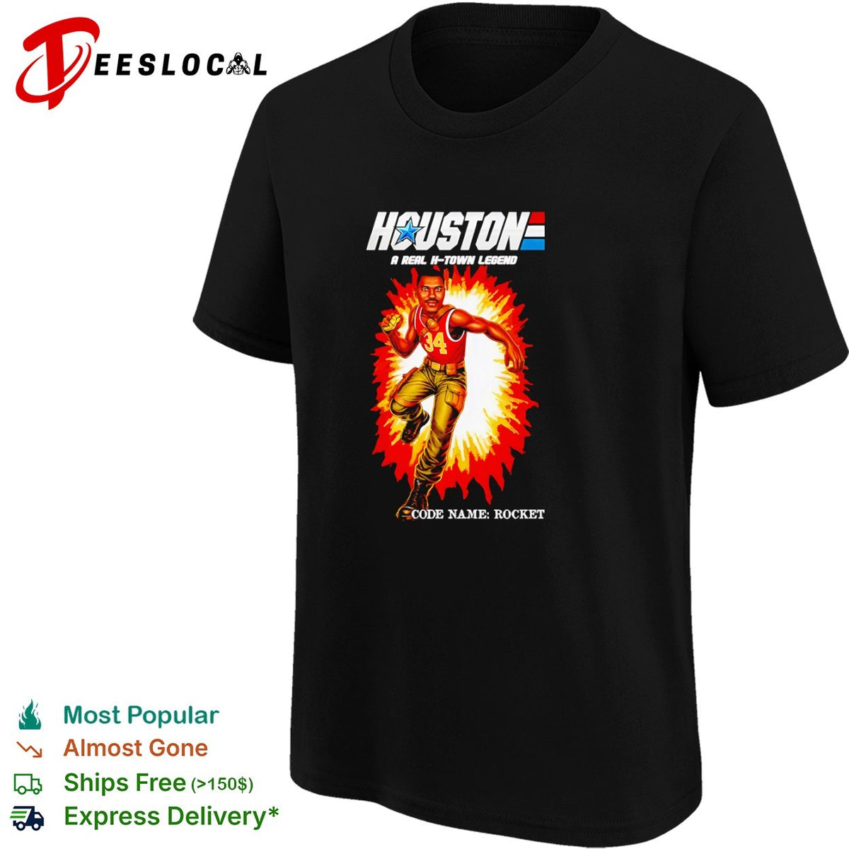 Hakeem Olajuwon Houston Rockets NBA GI Joe Parody Houston a Real H-Town Legend shirt