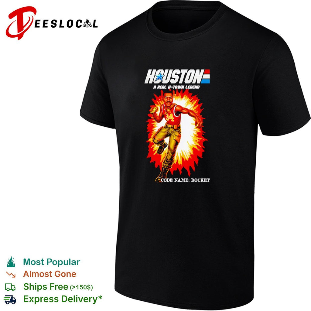 Hakeem Olajuwon Houston Rockets NBA GI Joe Parody Houston a Real H-Town Legend shirt