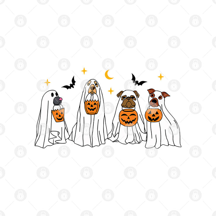 Halloween Dog Ghost Pumpkin Trick Or Treat T Shirt
