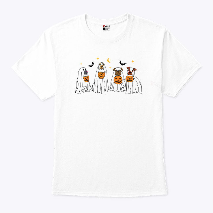 Halloween Dog Ghost Pumpkin Trick Or Treat T Shirt