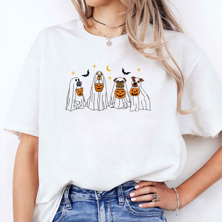 Halloween Dog Ghost Pumpkin Trick Or Treat T Shirt