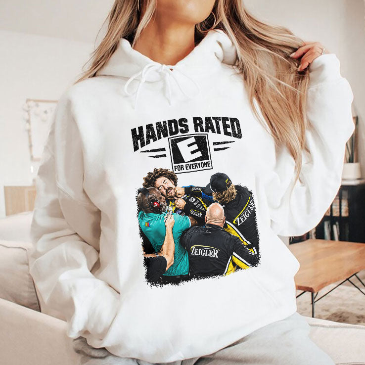 Hands Rated E For Everyone Ryan Blaney Vs Carson Hocevar Racing T Shirt