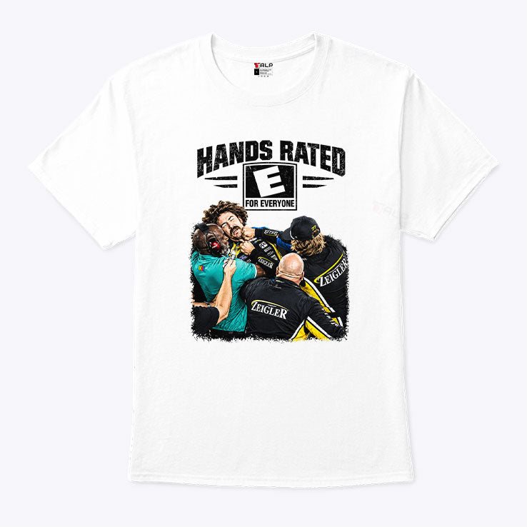 Hands Rated E For Everyone Ryan Blaney Vs Carson Hocevar Racing T Shirt