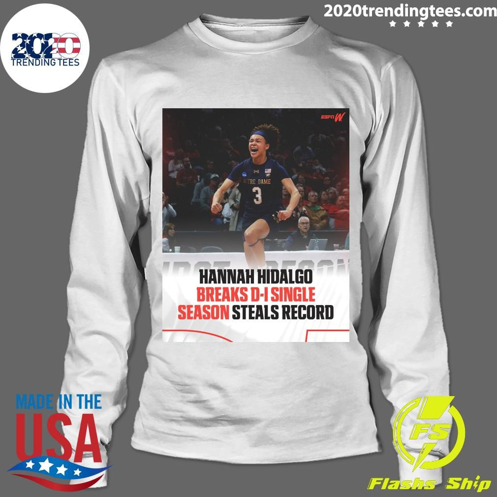 Hannah Hidalgo Breaks D-I Single Season Steals Record Shirt