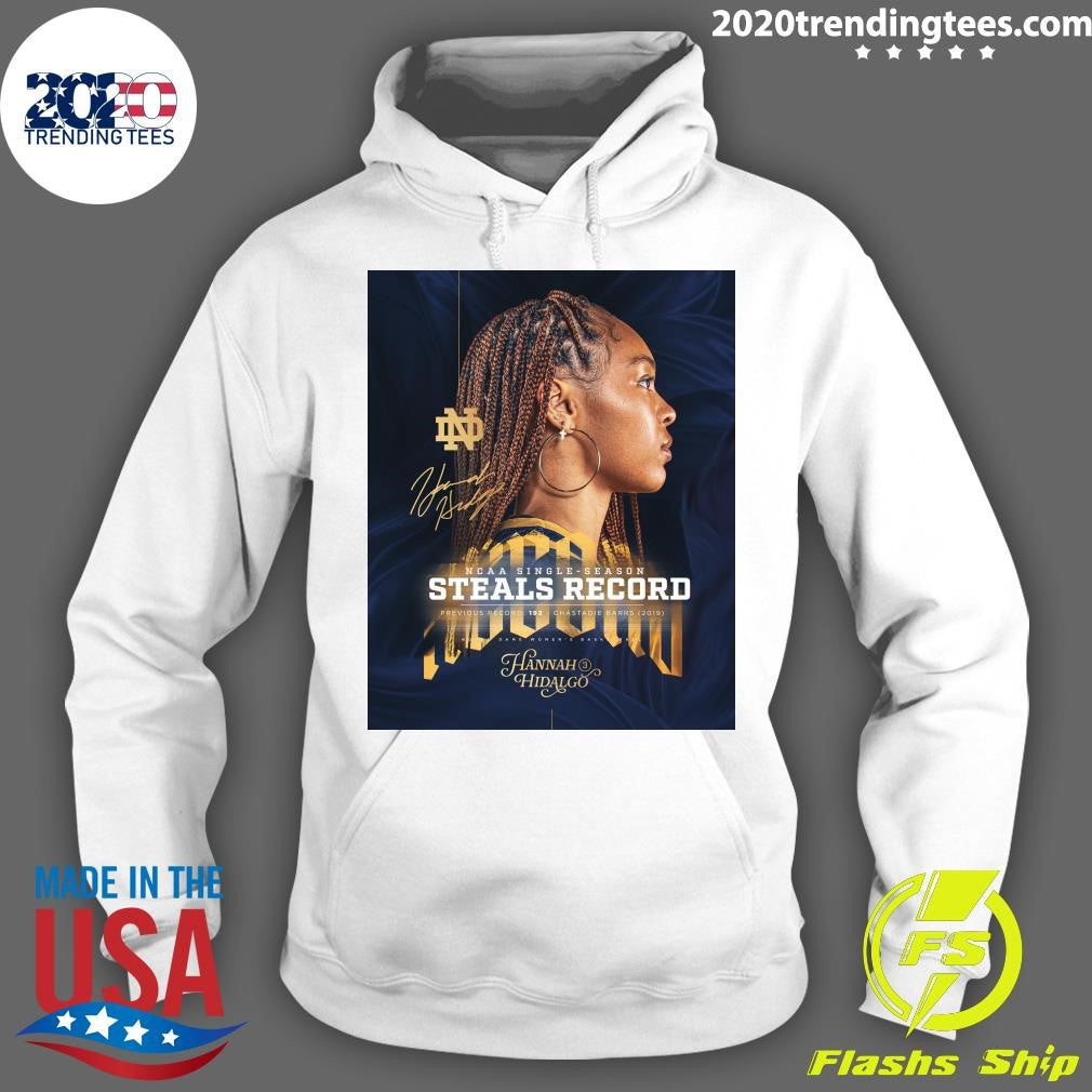 Hannah Hidalgo NCAA Single Season Steals Record Previous Record 192 Chastadie Barrs 2019 Shirt