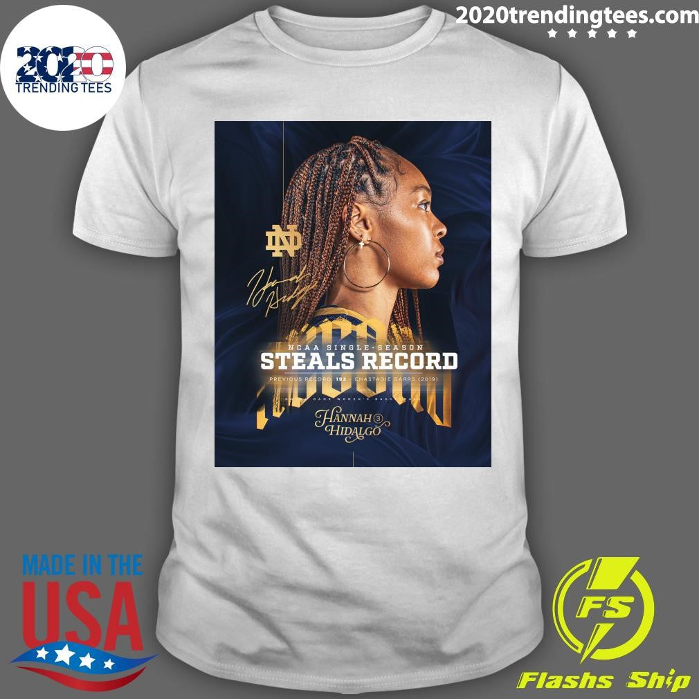 Hannah Hidalgo NCAA Single Season Steals Record Previous Record 192 Chastadie Barrs 2019 Shirt