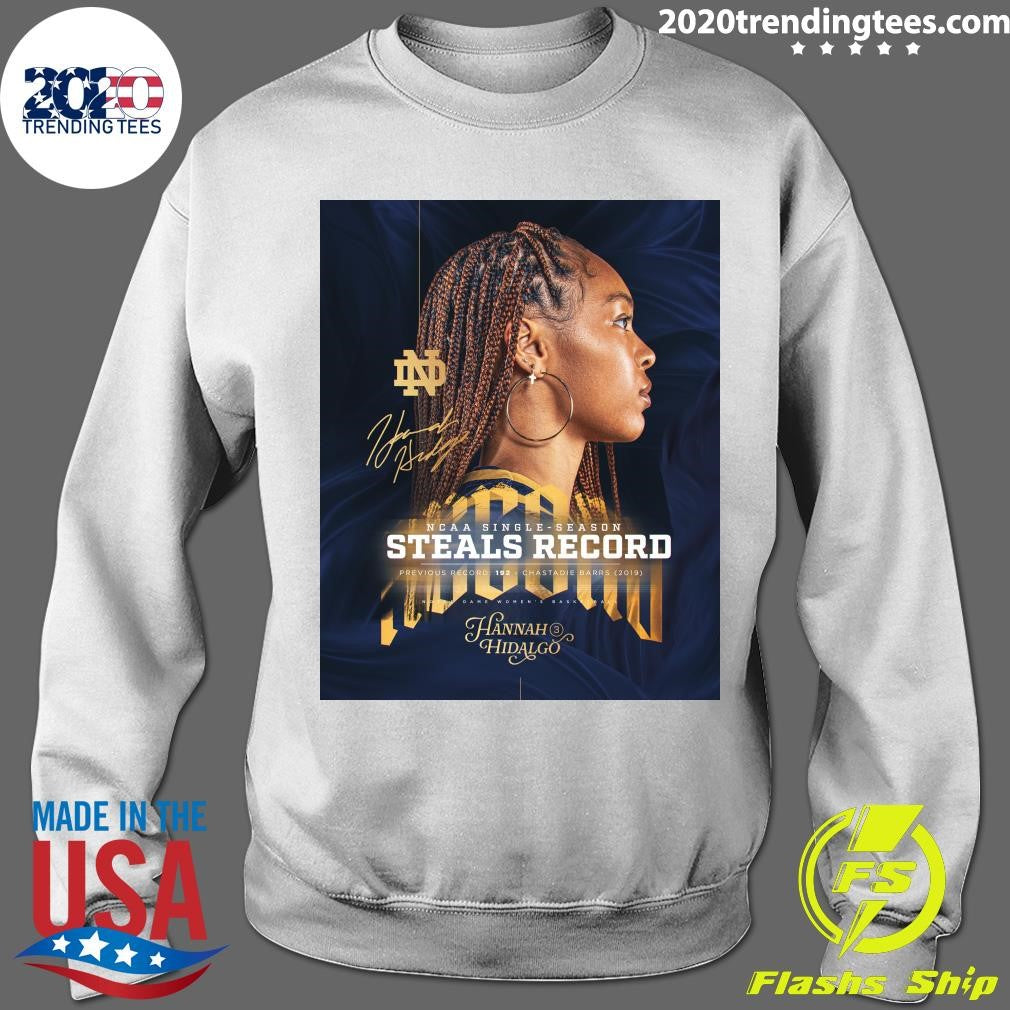 Hannah Hidalgo NCAA Single Season Steals Record Previous Record 192 Chastadie Barrs 2019 Shirt