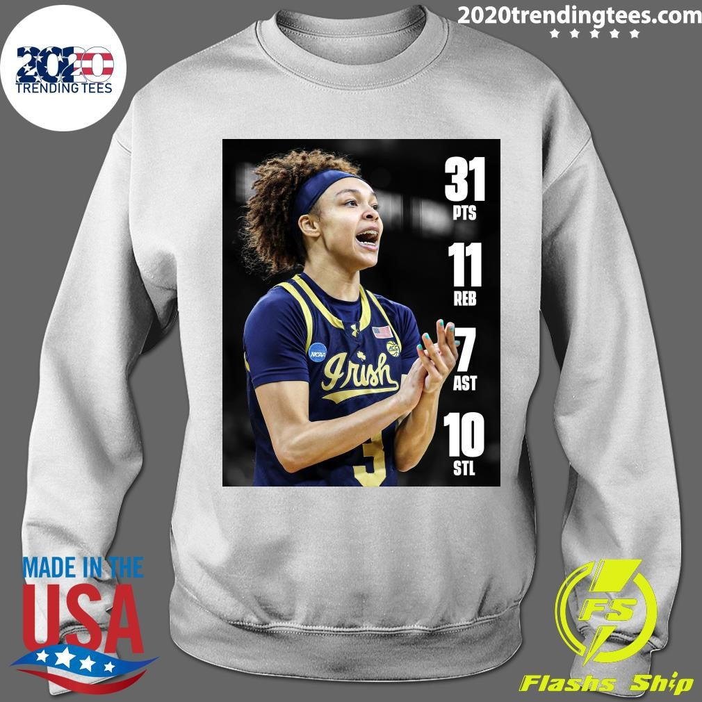 Hannah Hidalgo She’s Only The Second Women’s Player Ever Caitlin Clark To Record A 30-point Triple-double In Ncaa Tournament History Shirt