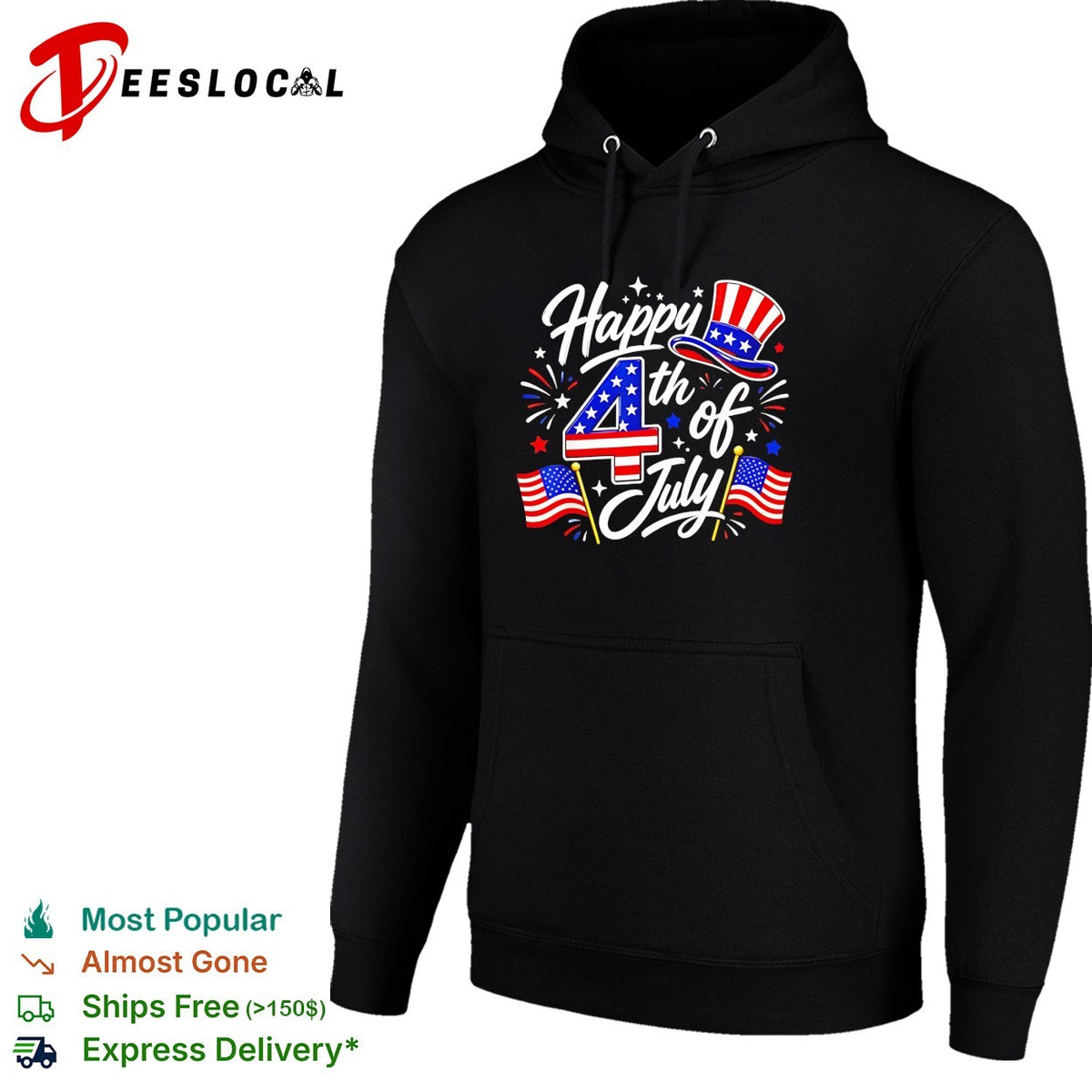 Happy 4th of July Uncle Sam Hat American Flag Fireworks Independence Day shirt
