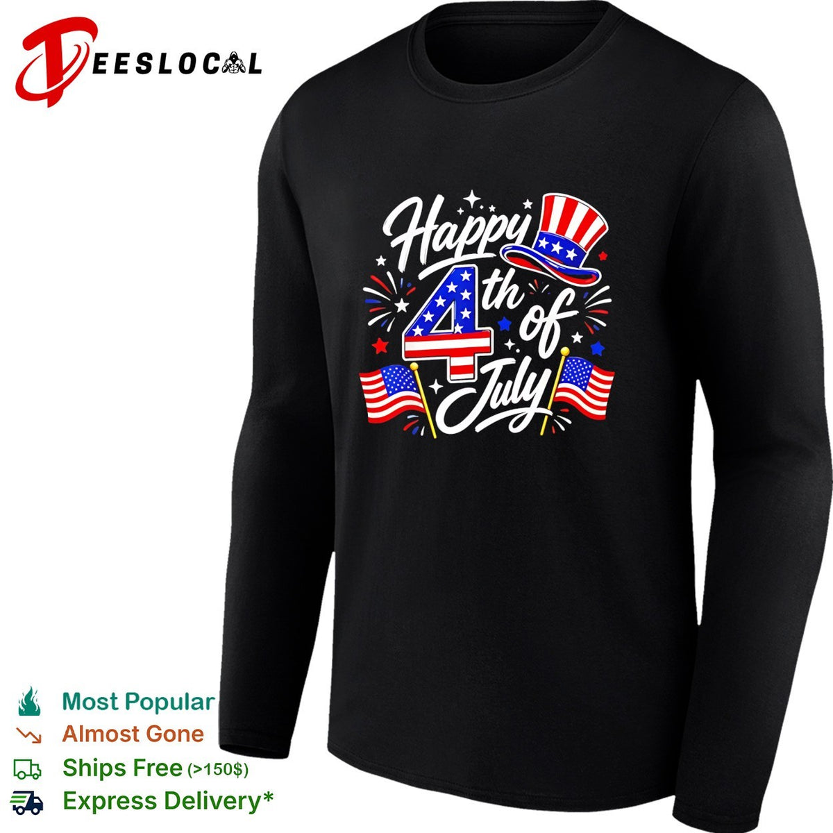 Happy 4th of July Uncle Sam Hat American Flag Fireworks Independence Day shirt