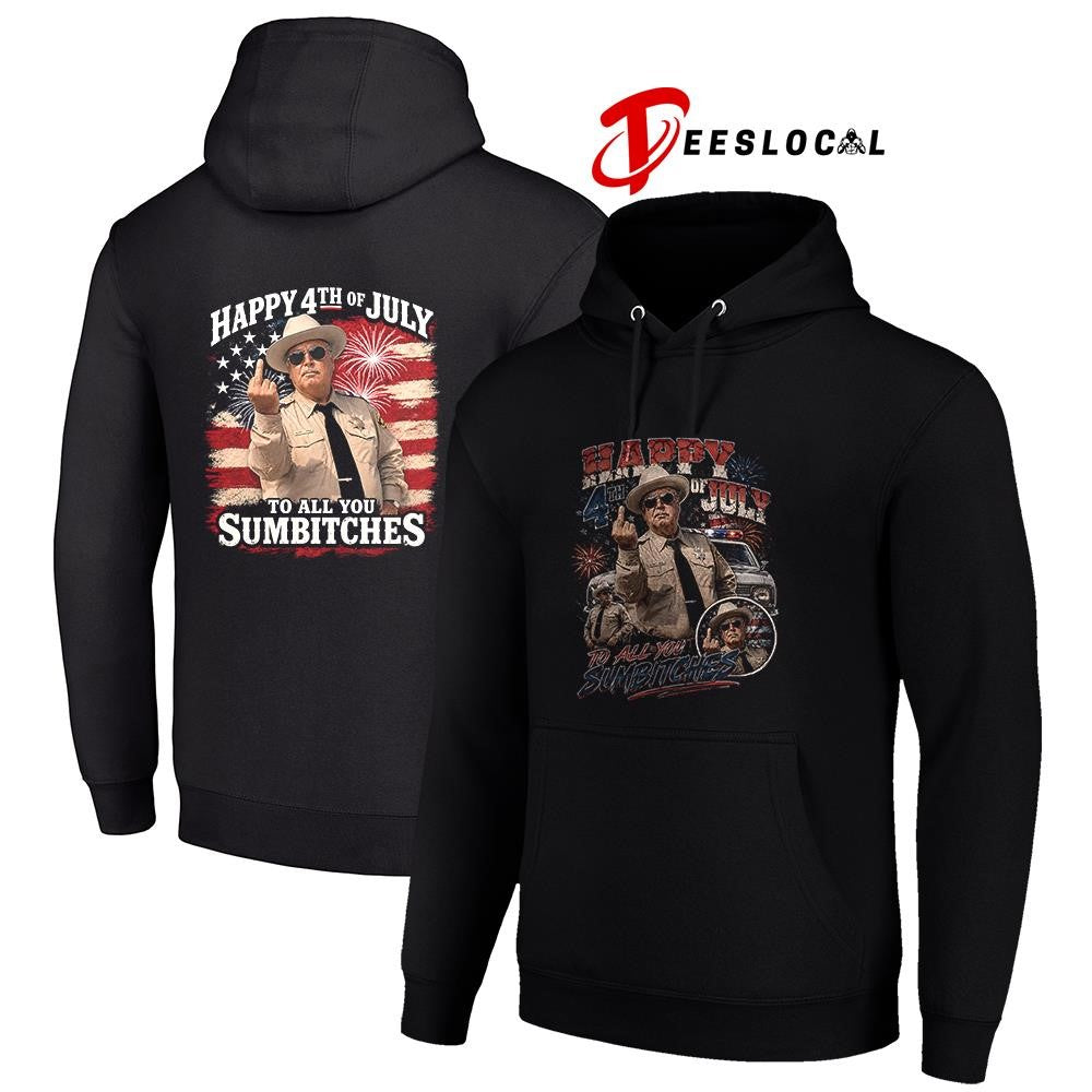 Happy 4th of July to all you sumbitches middle finger graphic shirt